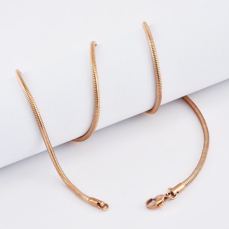 18inch 46cm Silver Color Gold Plated Stainless Steel Fashion Jewelry Soft Snake Chain Necklace