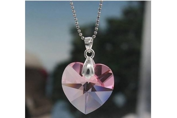 Hot Sales Heart Shaped Pendant Pure Silver Chain Necklace