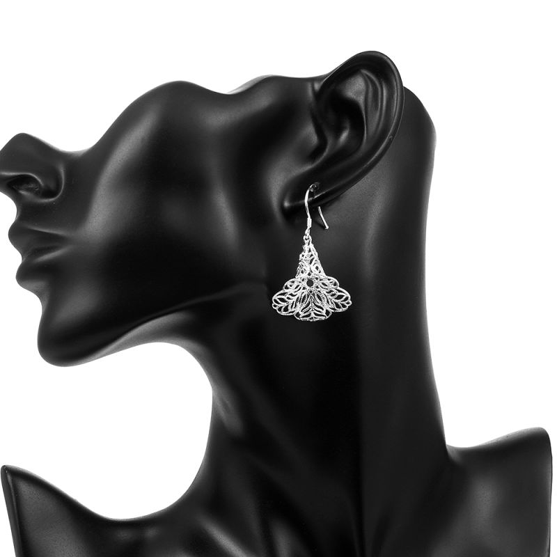 Creative Flower Shaped Pendant Earrings Fashion Modern Design for Women