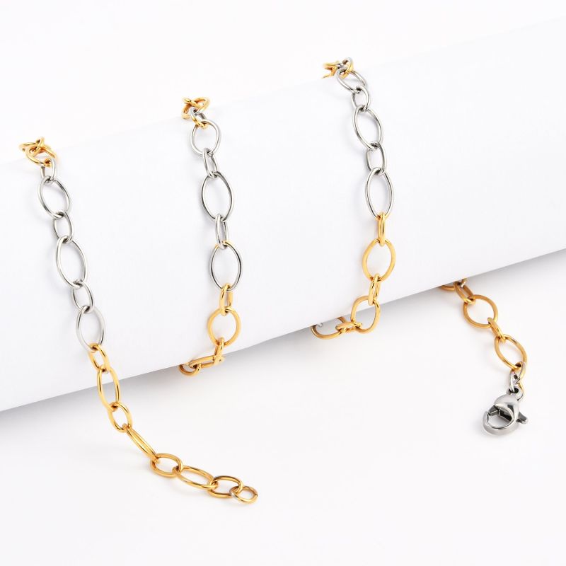 Popular Decoration Stainless Steel Fashion Jewelry Silver Gold Plated Rose Gold Cable Chain Necklace Handmade Craft Design