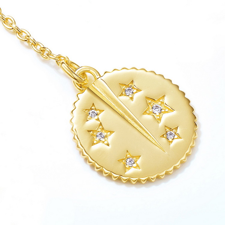 Personalized 925 Silver Lariat Necklace Dainty Star and Sun Hanging Pendant Necklace