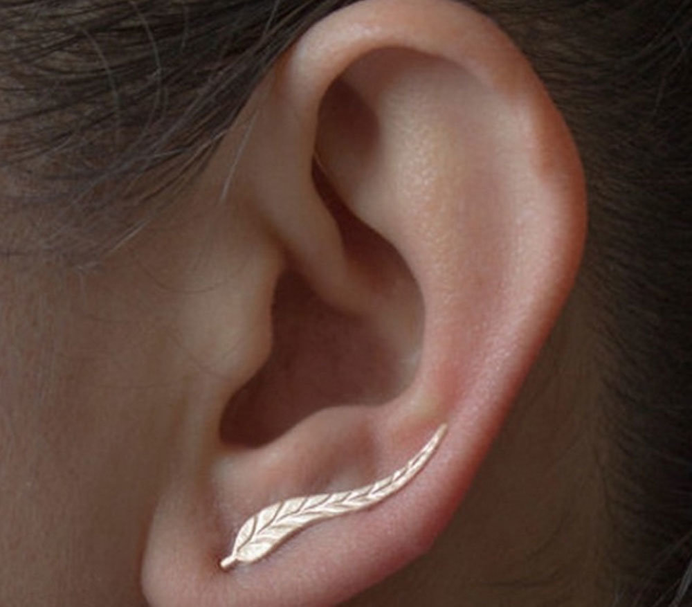Bohemian Gold Star Leaves Non-Piercing Ear Clip Earrings Simple Fake Cartilage Ear Cuff Jewelry for Women Girl