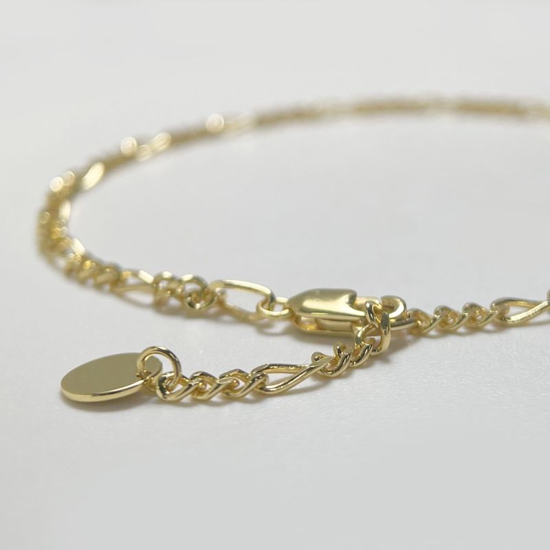 Fashion Jewelry Classic Chain 18K Gold Plated Sterling Silver Bracelet