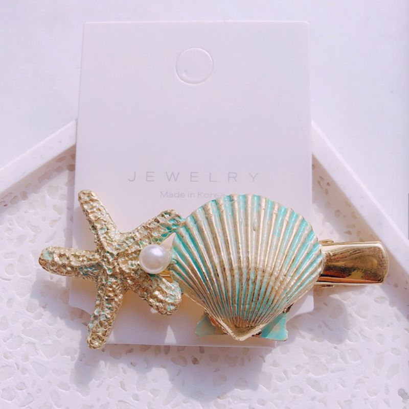 2019 Newest Summer Natural Sea Star Conch Shell Shaped Hair Clip