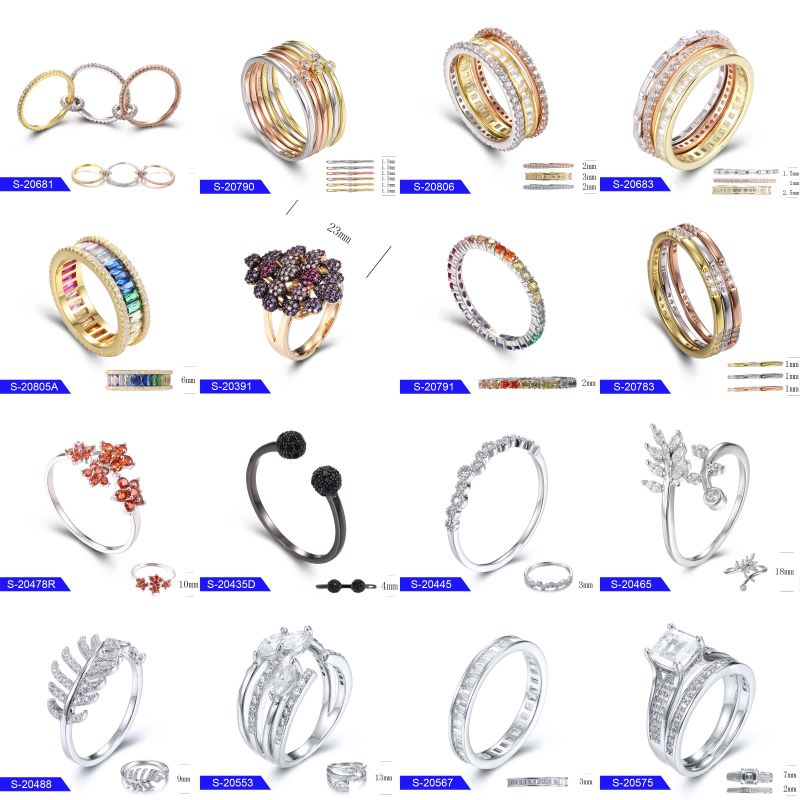 Wholesale 14K Gold Silver Fashion Jewelry Diamond Ring for Women