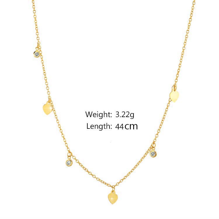 Ladies Thin Chain Girl Gold Plated Love Heart Long Necklaces