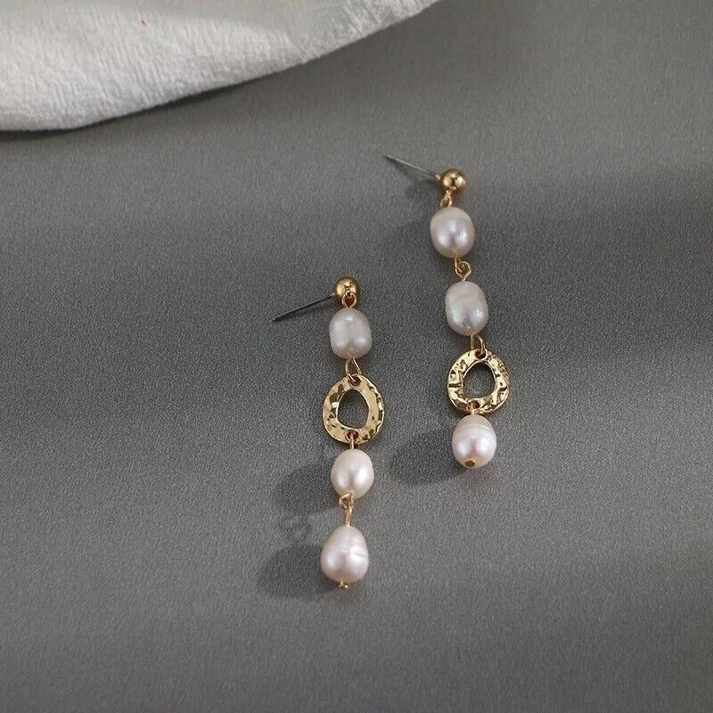 Women Jewelry Fashion Baroque Freshwater Pearl Asymmetric Earring