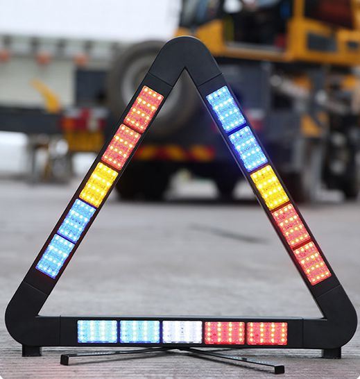 Warning Triangle, Assembled Safety Triangle Triple Warning Kit Warning Triangle Reflector Roadside Hazard Sign Triangle Symbol for Emergency, Road, Traffic