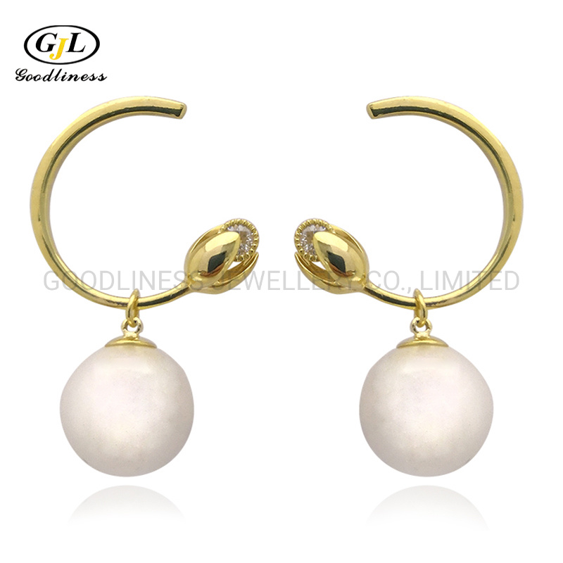 Statement Jewelry Silver Copper 18K Gold Plated Earrings for Girls