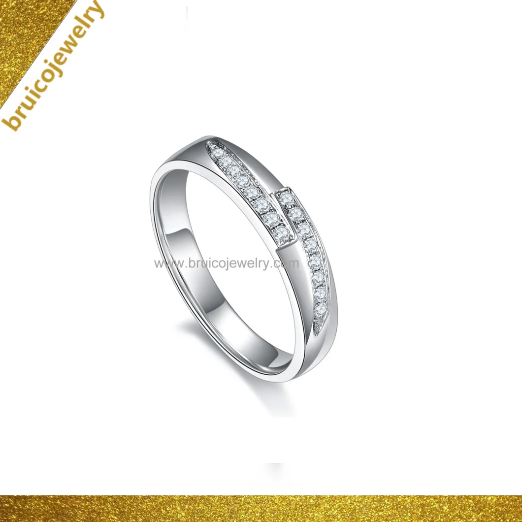 Wholesale Fashion 18K Gold Plated Jewelry 925 Silver Finger Ring Inlaid Diamond Jewellery for Wedding