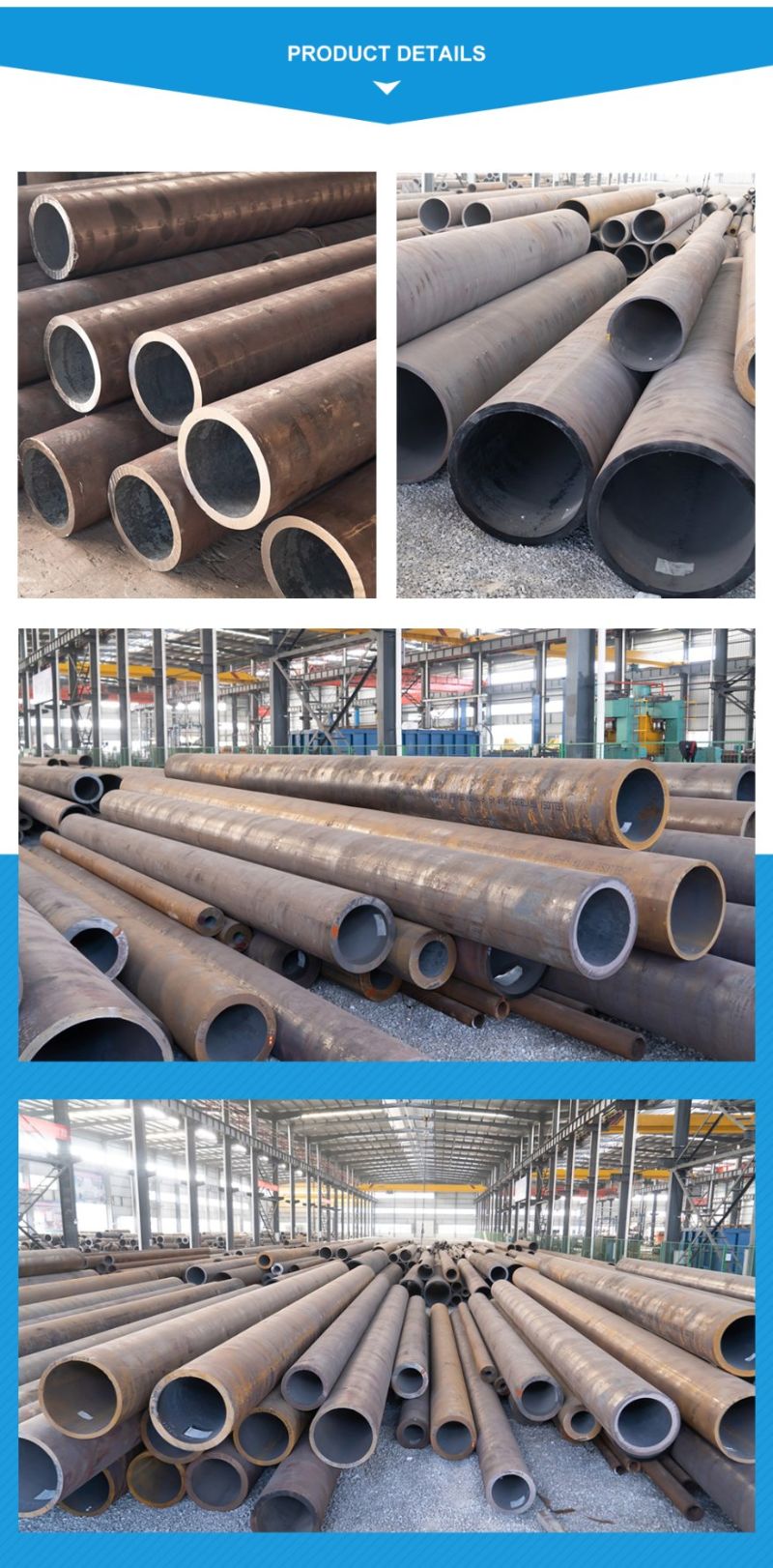 Round Seamless Tube ASTM St52 Mild Carbon Steel Round Pipe