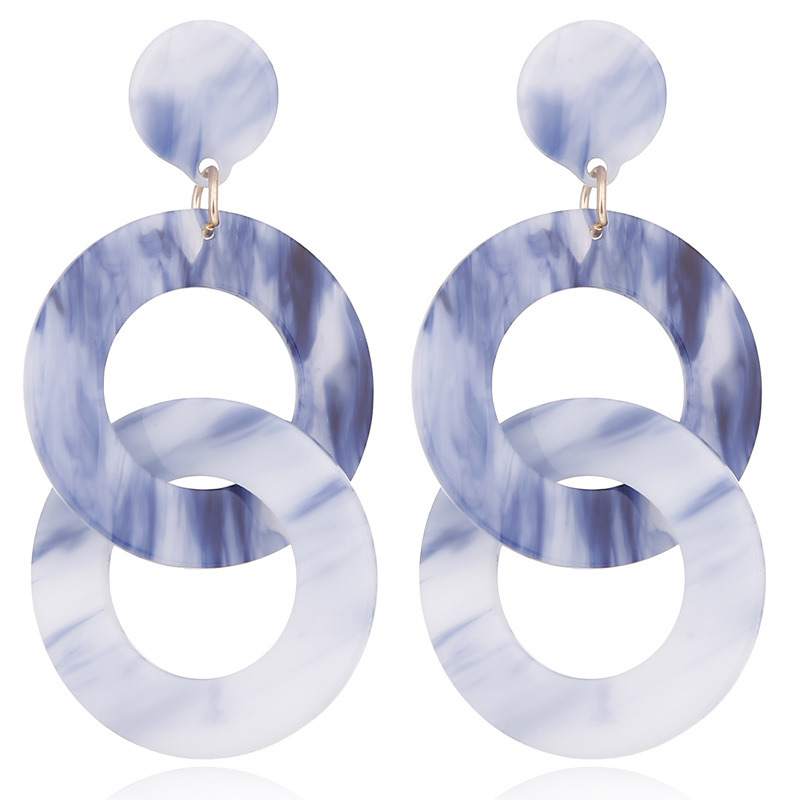 Mottled Acrylic Earrings Resin Drop Dangle Earring Hoop Statement Earrings Polygonal Bohemian Fashion Jewelry Earrings for Women Girls