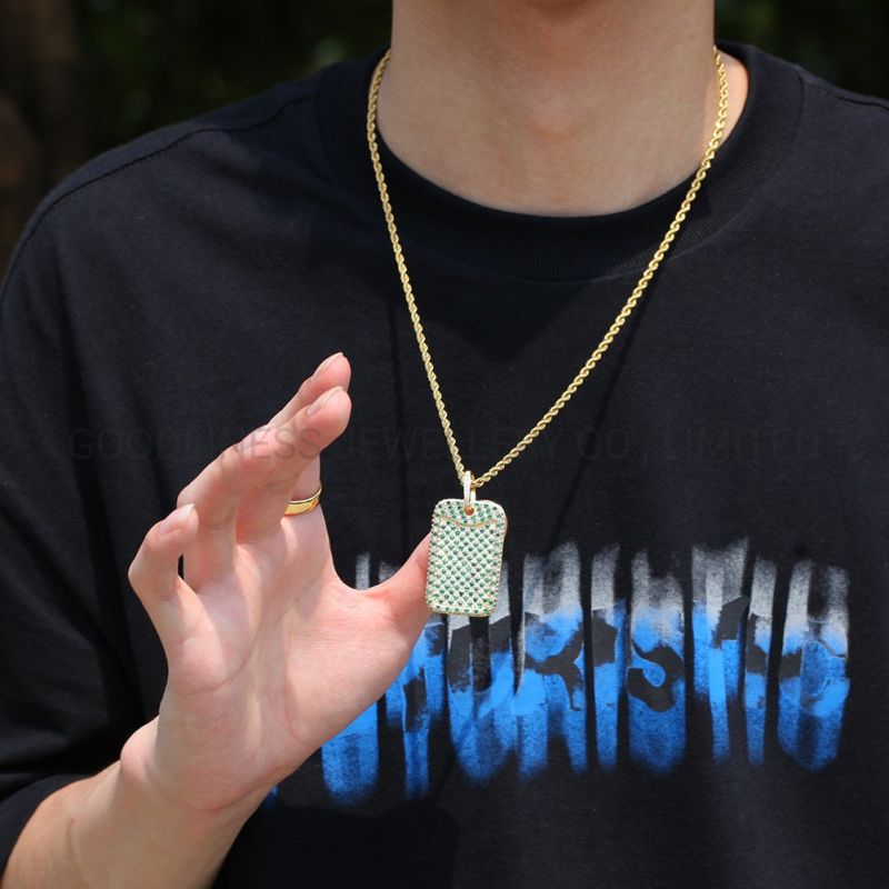 Hip Hop Zircon Pendant Geometric Square Ins Personalized Necklace