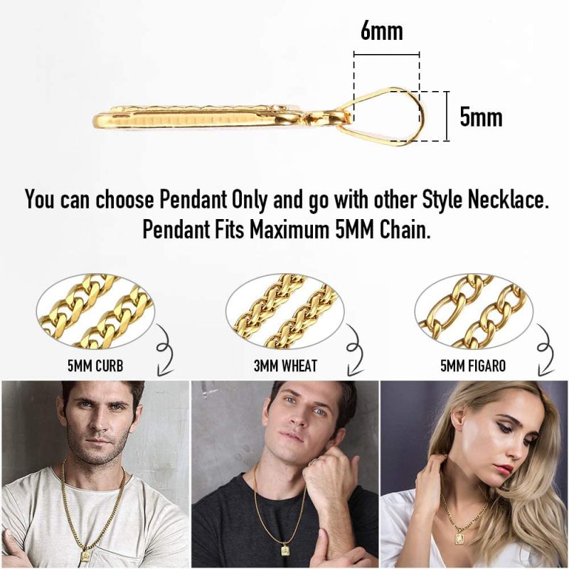 Trendsmax Initial Letter Pendant Necklace, Mens Womens Letter Stainless Chain Manufactuter