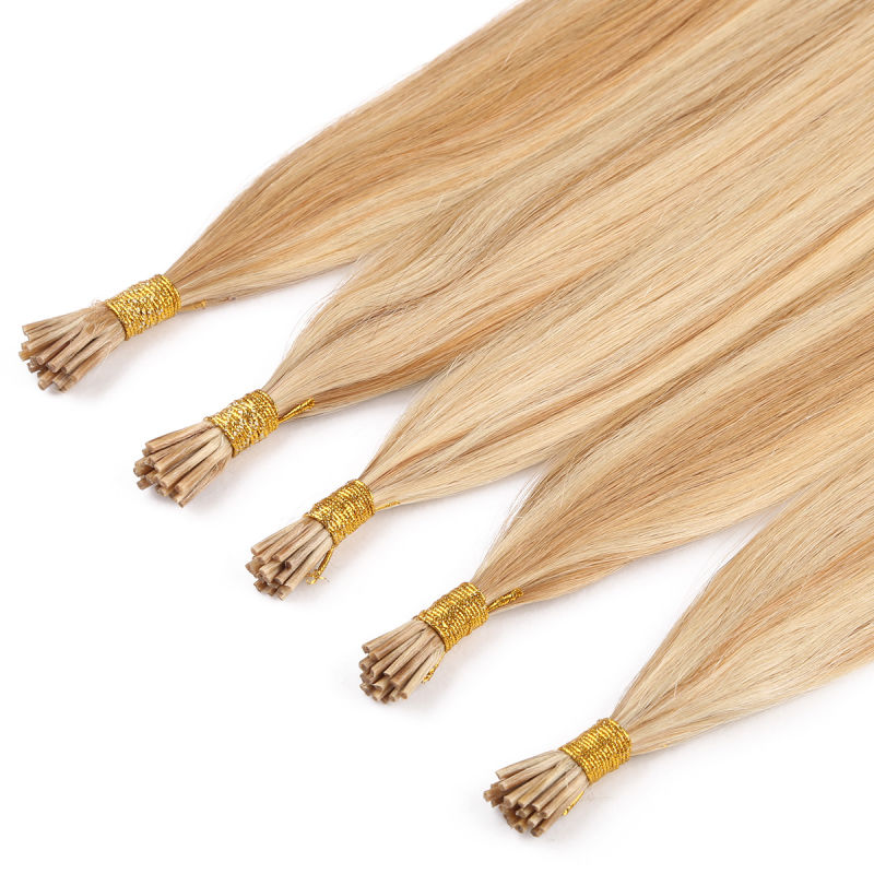 100% Human Hair Stick Tips 50 Strands 100 Strands Machine Remy I Tip Hair for Salon Especially Keratin Hair Extension