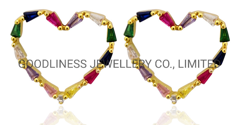 New Design Women's Gift Fashion Jewelry CZ Stone Hoop Earrings