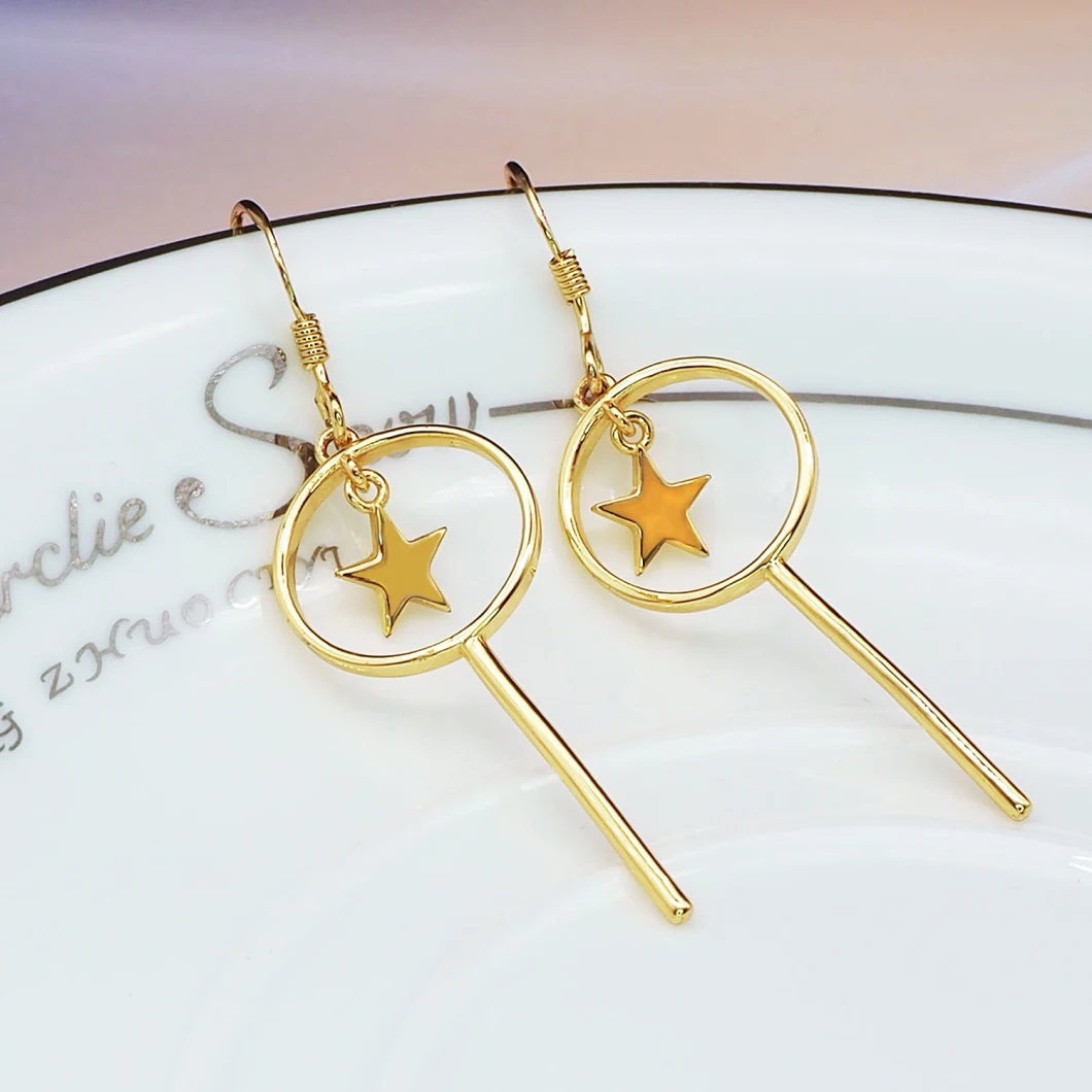 18K Yellow Gold Plated Jewelry French Hook Plain Earring/Dangle Earring