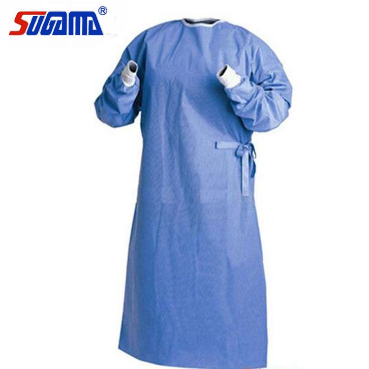 Elastic Cuff or Knitted Cuff Disposable SMS Surgical Gown