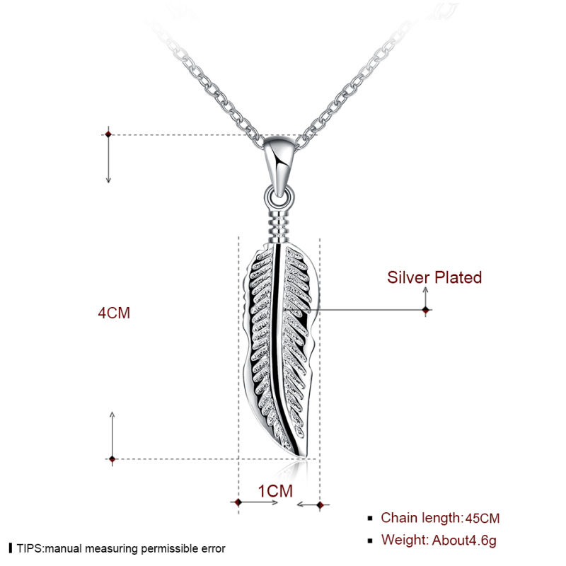 925 Silver Leaf Shape Pendant Women Necklace
