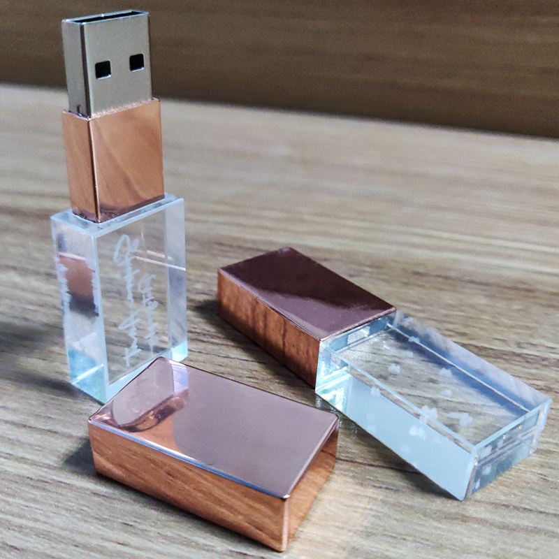 OEM Crystal USB Drive Bulk Cheap Golden Crystal USB Sticks