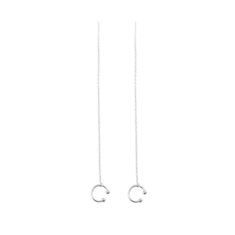 925 Sterling Silver Cuff Chain Earrings Wrap Tassel Earrings for Women Crawler Earrings