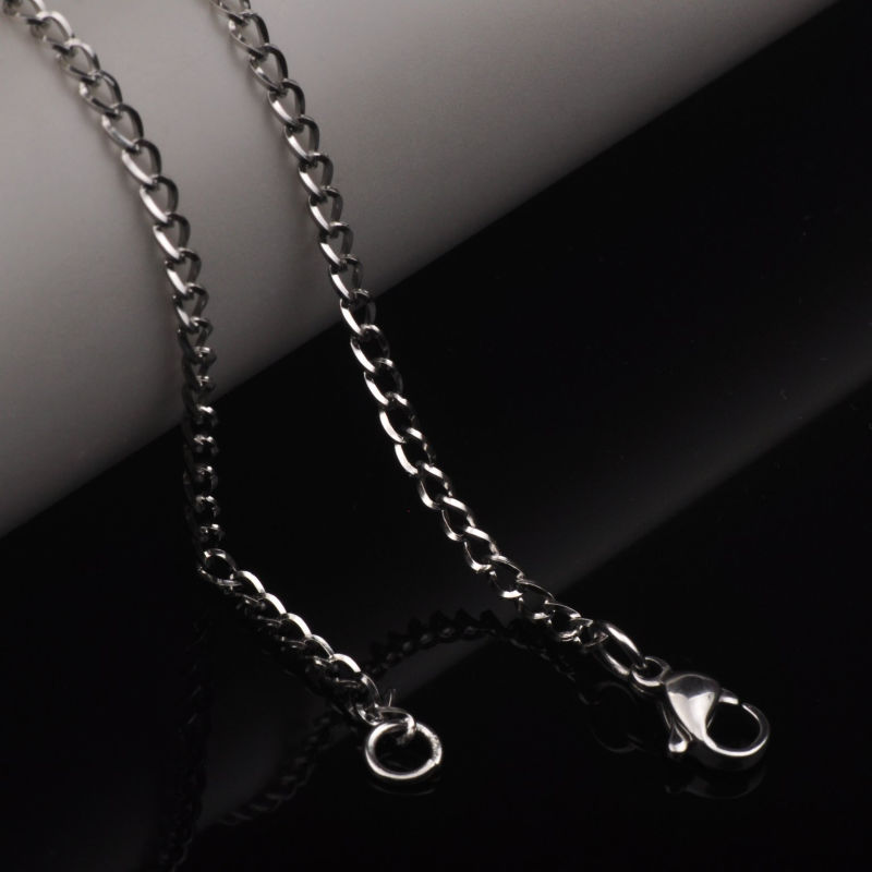 Wholesale Fashion Stainless Steel Jewelry Necklace Square Line Cuban Chain