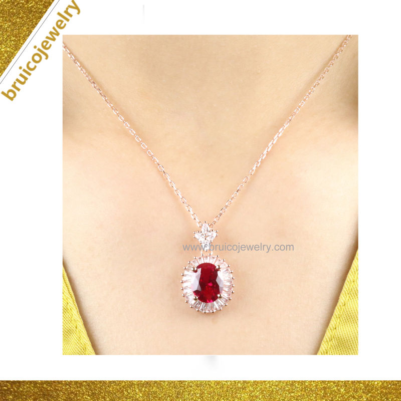 Fashion Women Rhodium Color Inlaid CZ Necklace Silver Jewelry Necklace