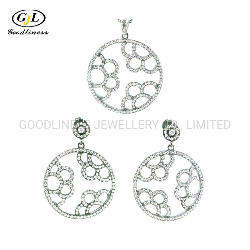 S925 Silver Jewelry Earrings Pendants Necklace Set