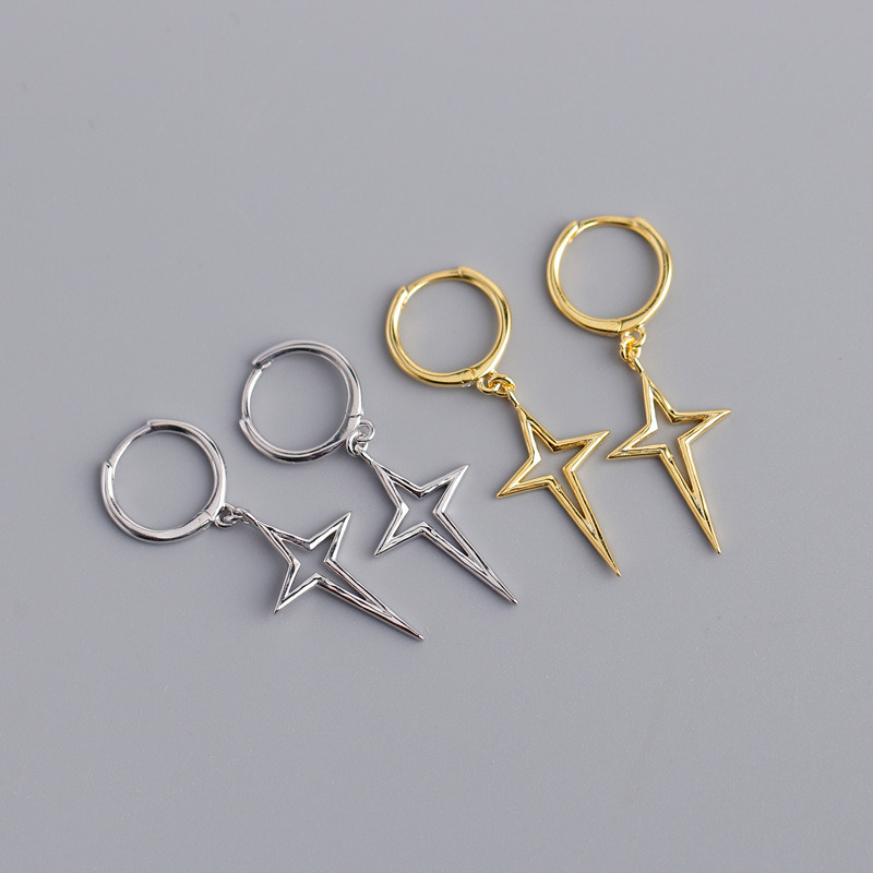 925 Sterling Silver Earrings Geometric Cross Earrings