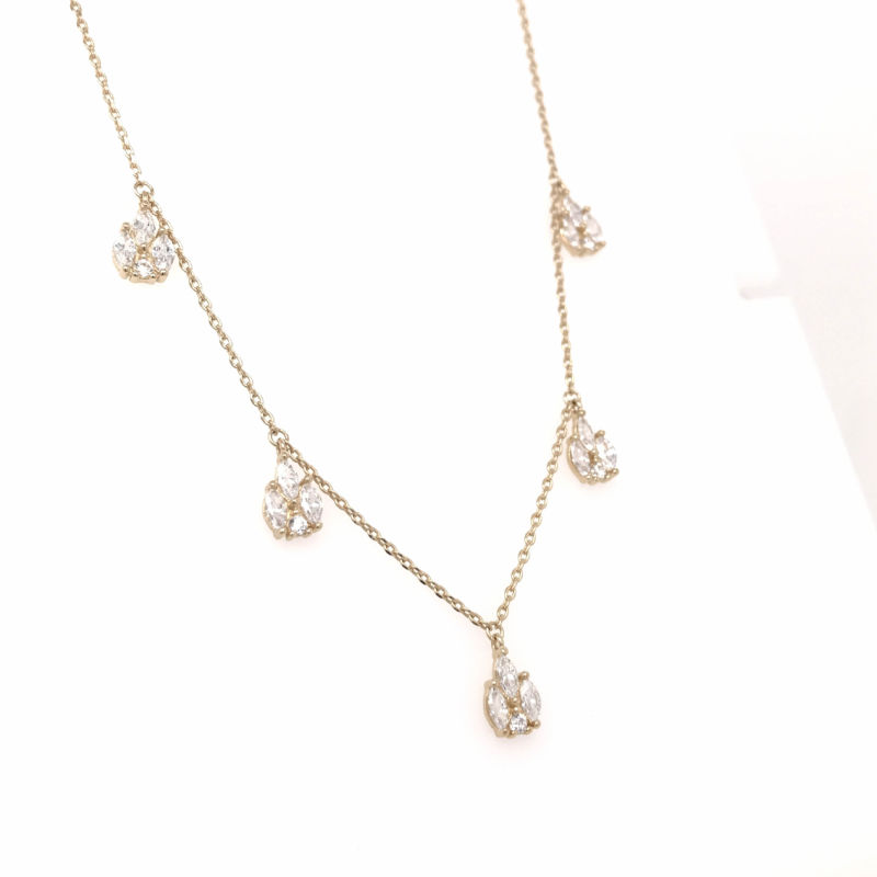 925 Silver K Gold Fashion Party Chain Necklace