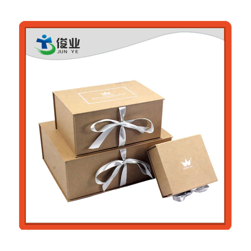 Wholesale Luxury Custom Wedding Cardboard Paper Gift Box Craft Paper with Ribbon
