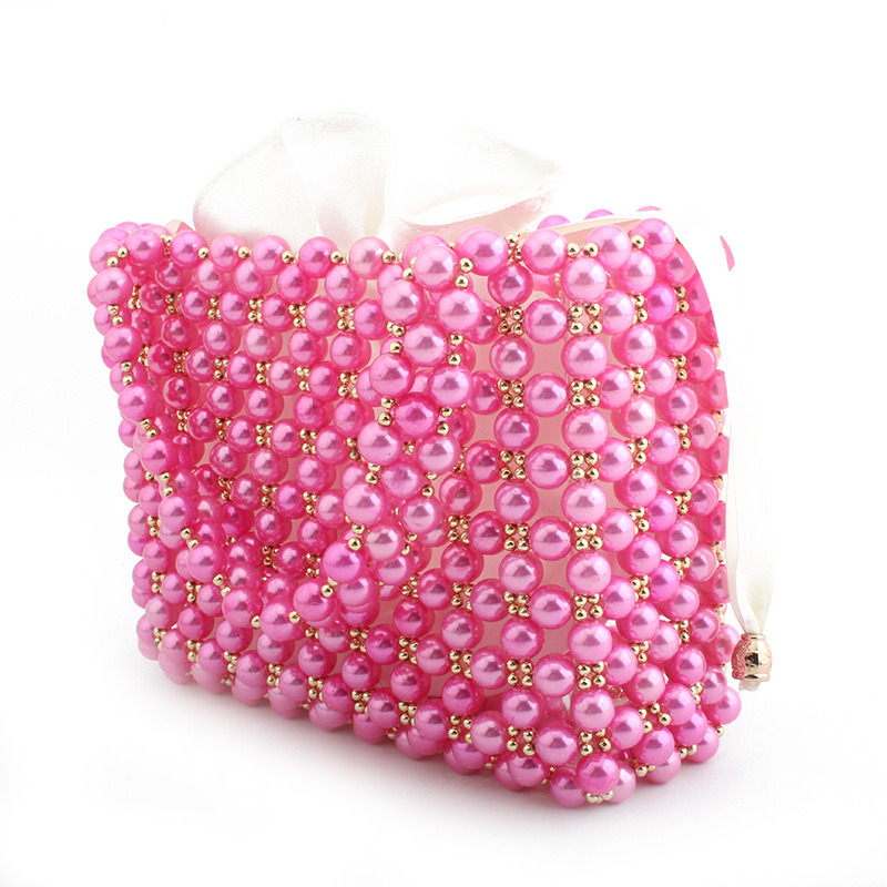 Hand-Woven Beads Bag Ladies Pearl Handbag