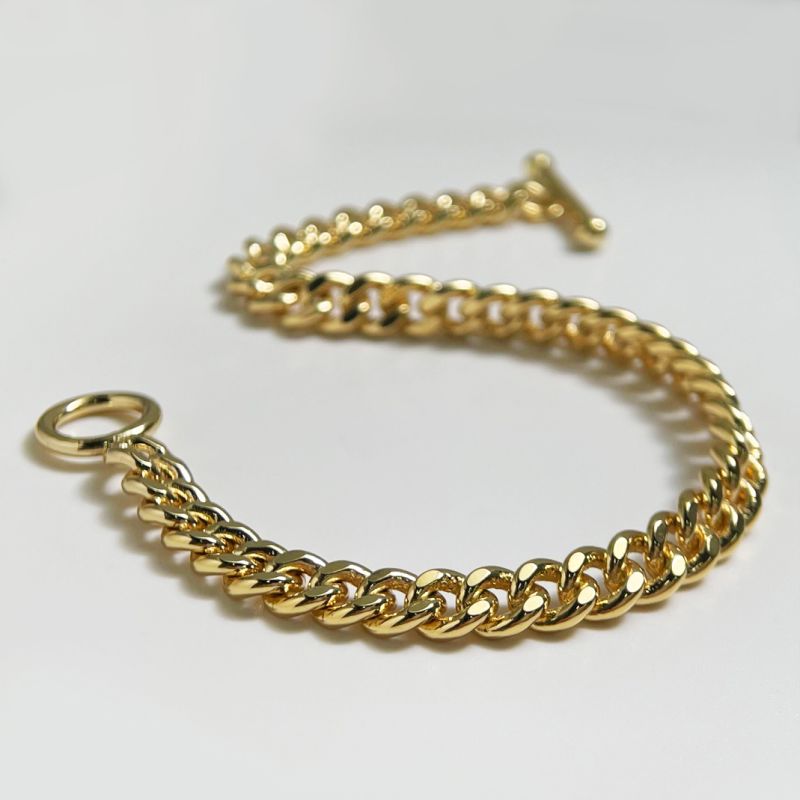 Fashion Jewelry 18K Gold Plated Sterling Silver Chain Silver Bracelet