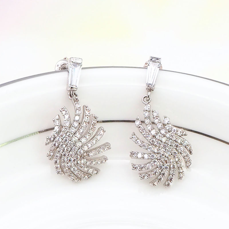 Dangle Wedding CZ Earring Jewelry/Bridal CZ Earring Jewelry/Bridesmaid CZ Earrings