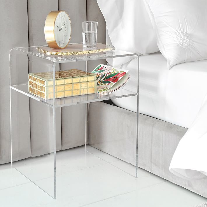 Two Tiers Clear Acrylic Furniture Table Desk for Home
