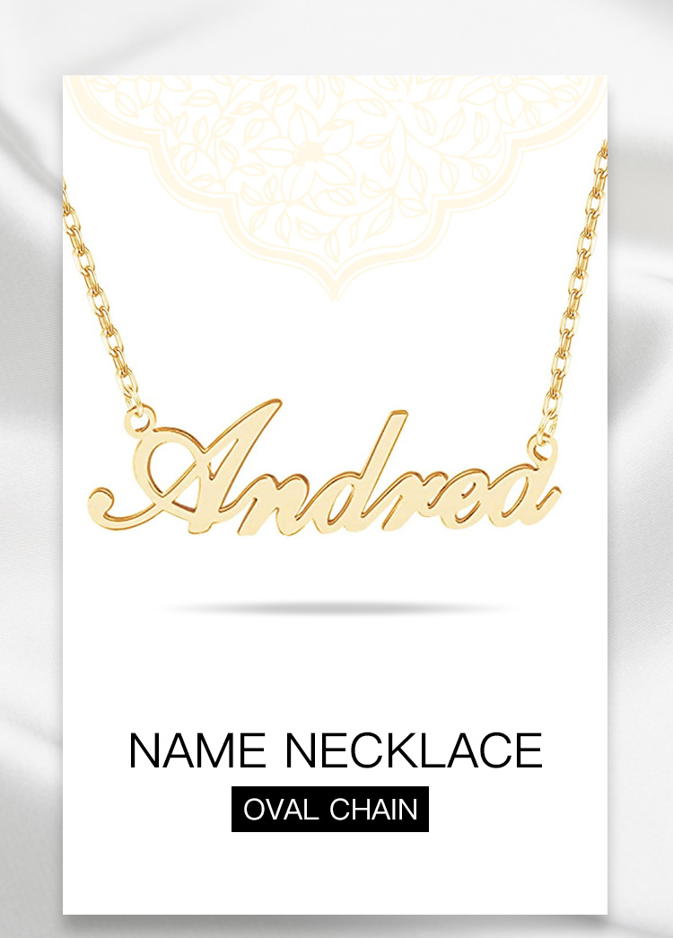 Custom DIY Design 18K Gold Plated Name Necklace Personalized