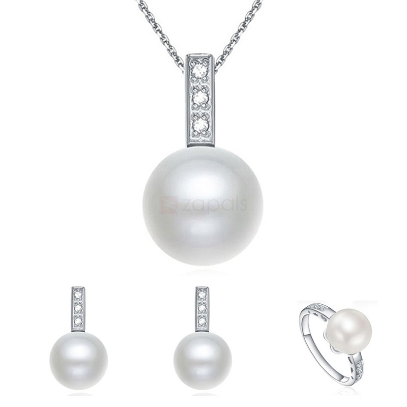 Hot Sale 925 Silver Jewelry Set with Natural Pearl