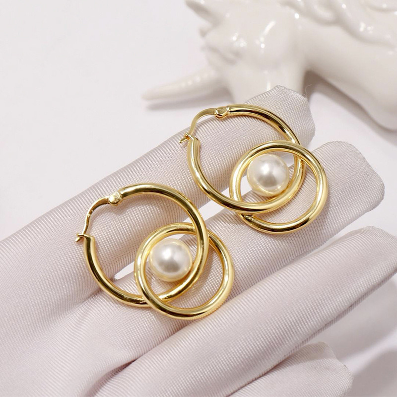 925 Sterling Silver Circel Earrings Drop Jewelry Pearl Earrings