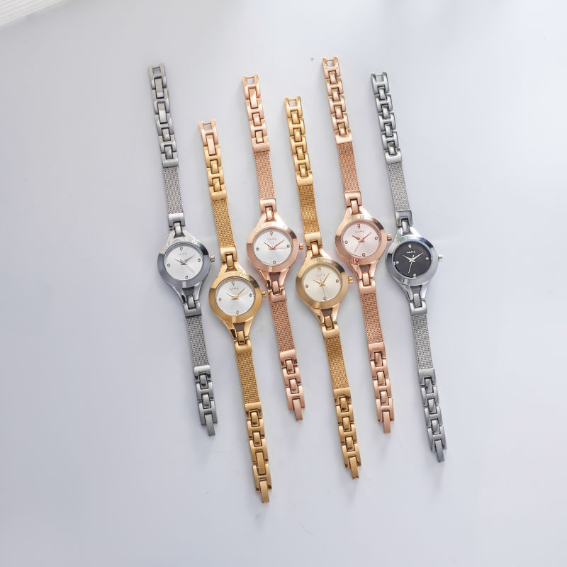 Fashion Quartz Ladies Women Rose Gold Chain Wrist Watch Wy-021
