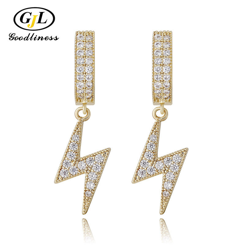 Fashion Jewelry Lightning Earring Hip Hop Jewelry for Women Men