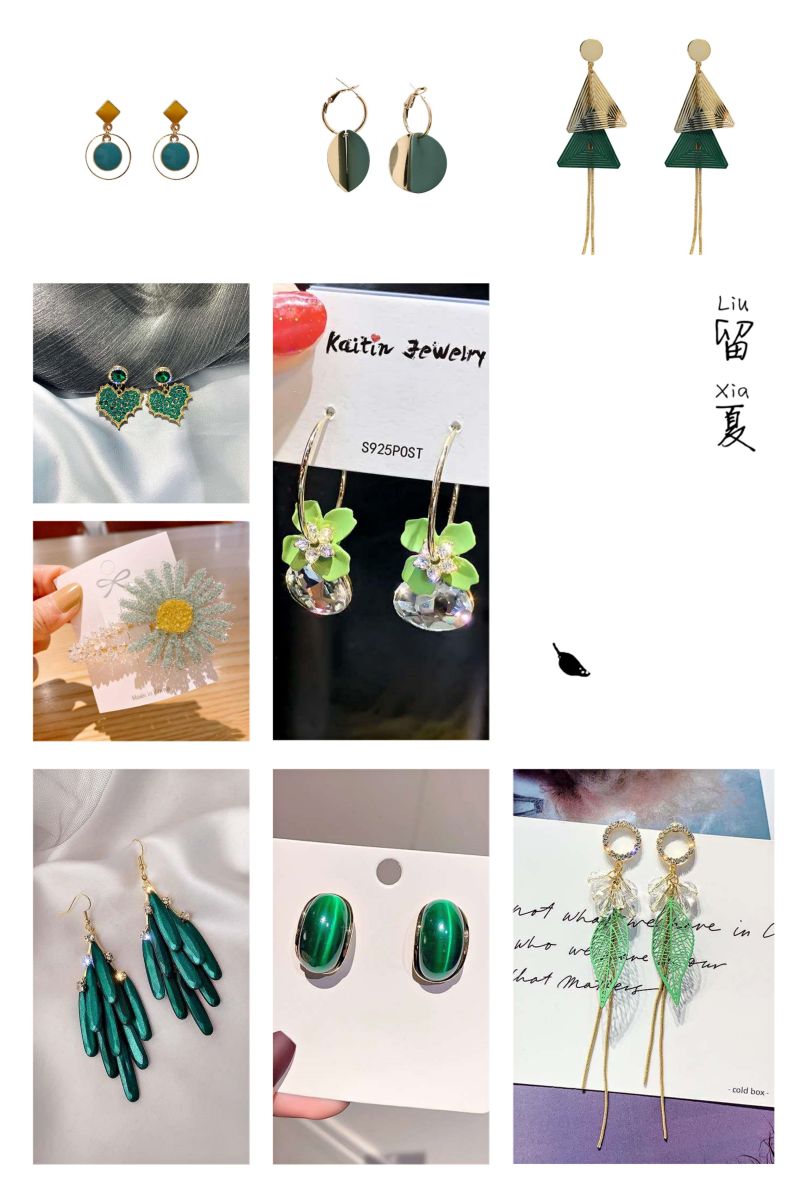 Korean Earrings for Girls Flower Stone Earrings Temperament Petaljewelry Earring