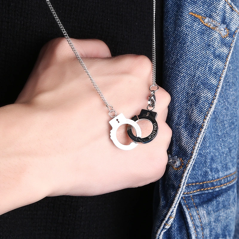 Fashion Handcuff Pendant Necklace Friendship Necklaces Stainless Steel Necklaces for Women Esg14269