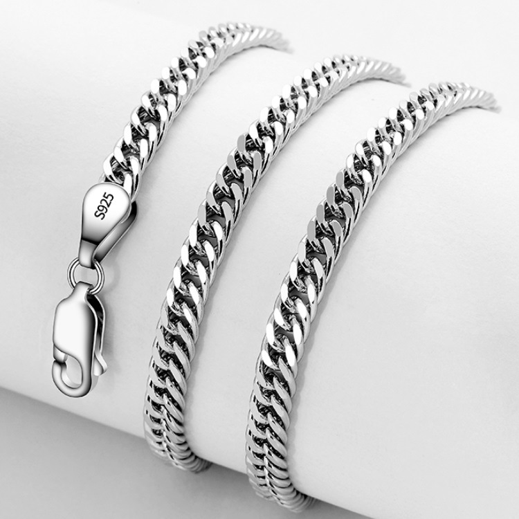 Hip Hop Custom Jewelry Fashion Jewellery 925 Sterling Silver 9K 14K 18K Gold Curb Chain Necklace