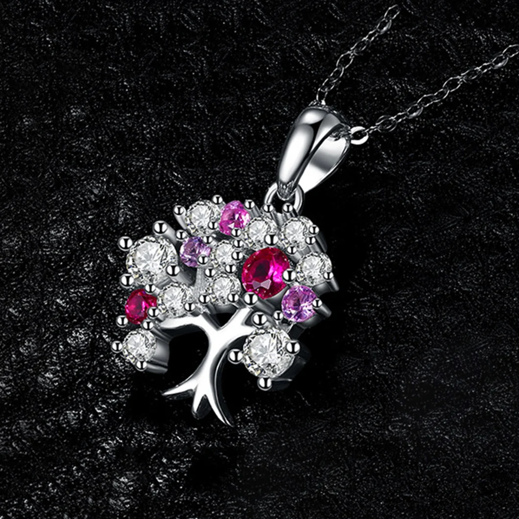 Tree of Life Pendant Necklace 925 Sterling Silver Fashion Jewelry for Women Wholesale