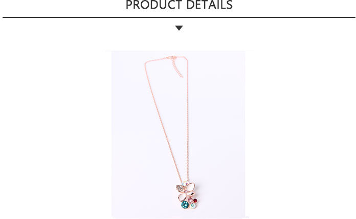 2018 Most Popular Gold Pendant Necklace with Colored Rhinestones