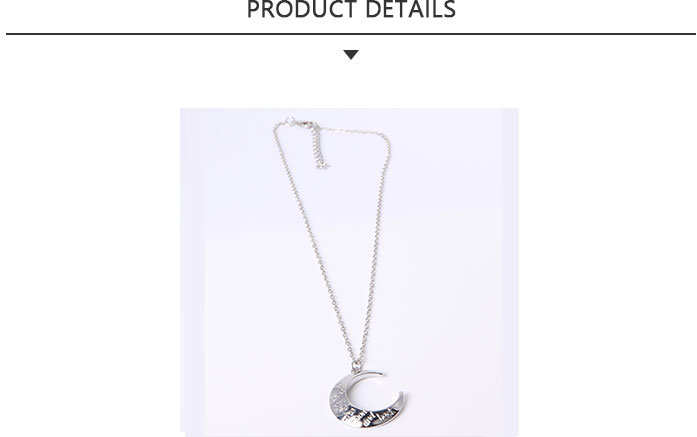 New Product Fashion Jewellery Moon Alloy Pendant Necklace