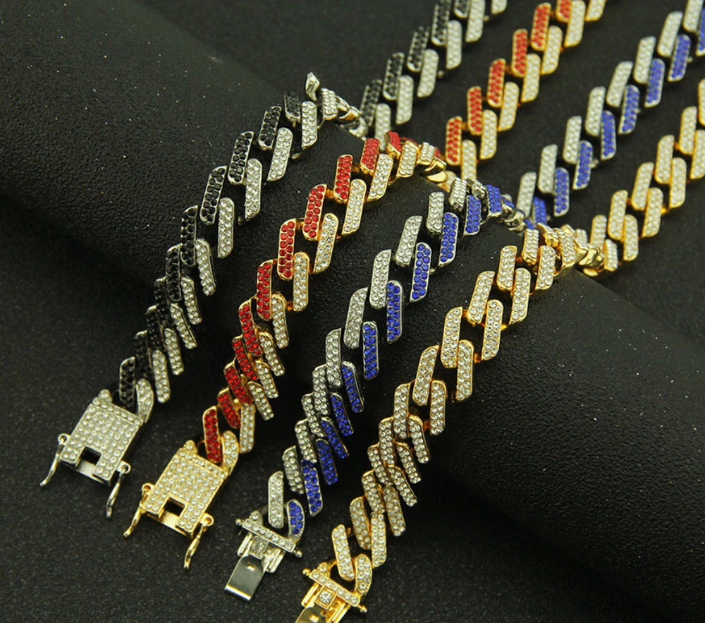 New Color 19mm Choker Cuban Link Chain Prong Hip Hop Necklace for Men Fashion Jewelry