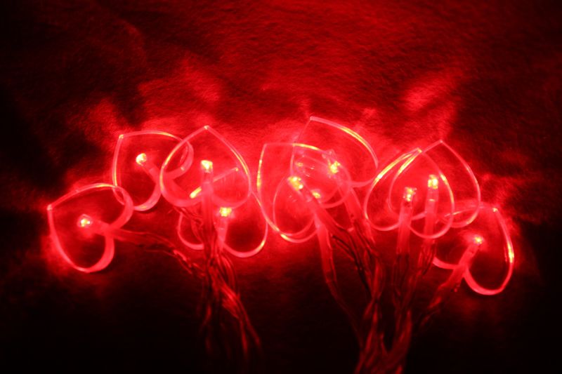 Decoration Battery Light Chain with Small Heart for Indoor and Outdoor