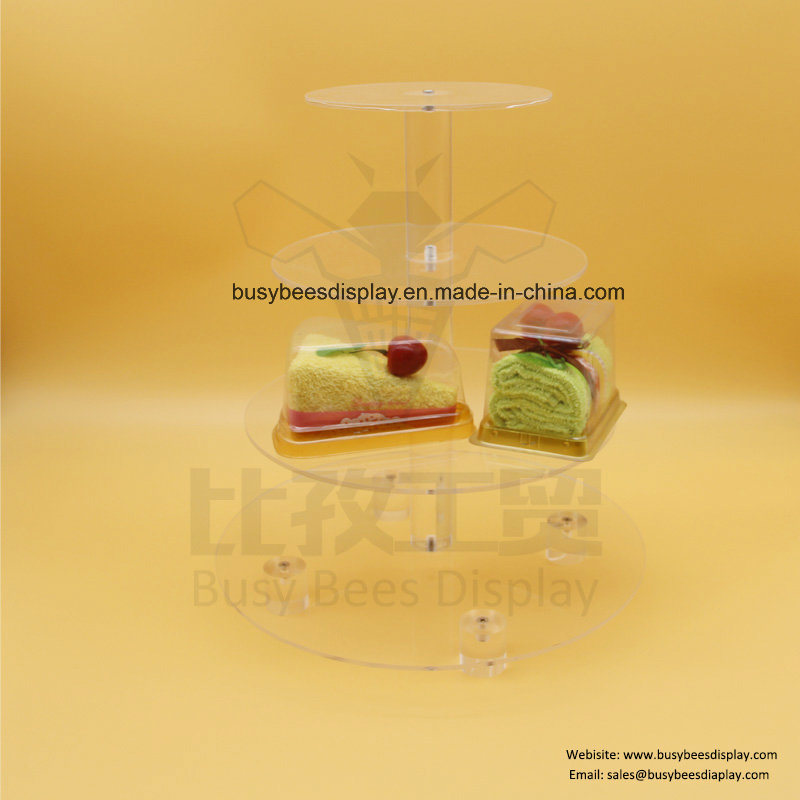 Wholesales Good Quality Customized Round or Square Acrylic 4 Tiers Cupcake Display Stand for Christmas Usage