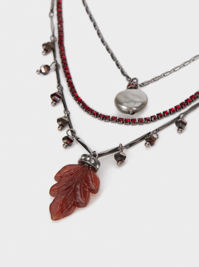 Fashion Metal Crystal Tree Leaves Personalized Necklace